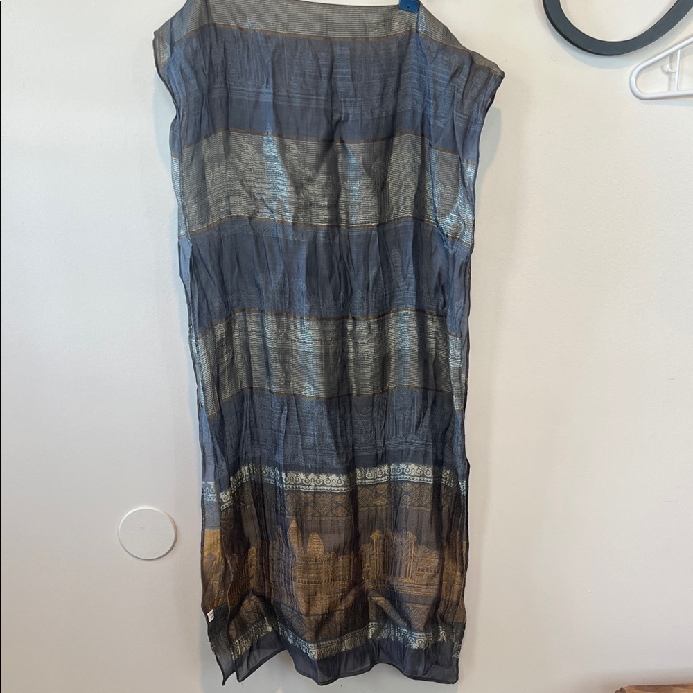 Cambodia silk Taj Mahal rectangle scarf/shoulder wrap